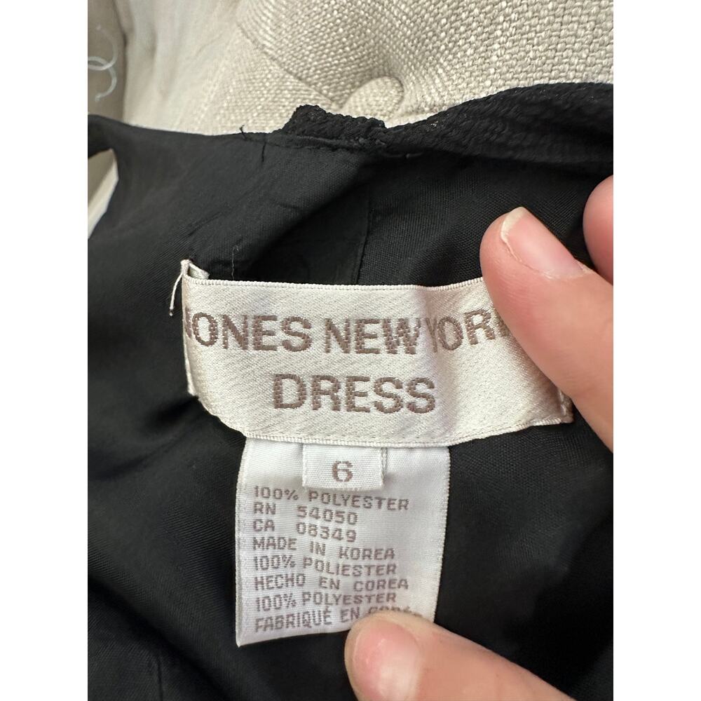Vintage Jones New York Slip Dress Size 6 Black MIdi Length V-Neck Formal - Picture 9 of 14